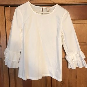 J. Crew Factory double ruffle sleeve top